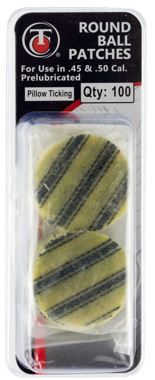 Ticking Pre-Lubbed Roundball Patches 50 Cal,45 Cal Cotton Patch W/Wonder Lube 100 Per Pack