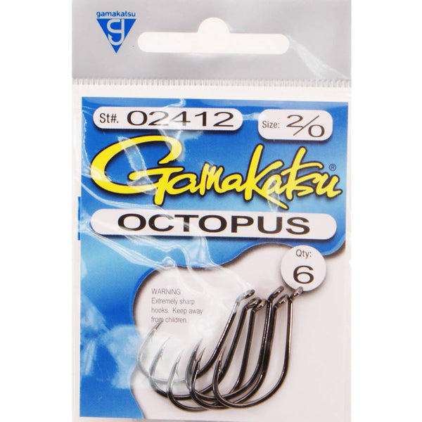 Gamakatsu Octopus Hook - Ns Black - 2/0 - 6pk