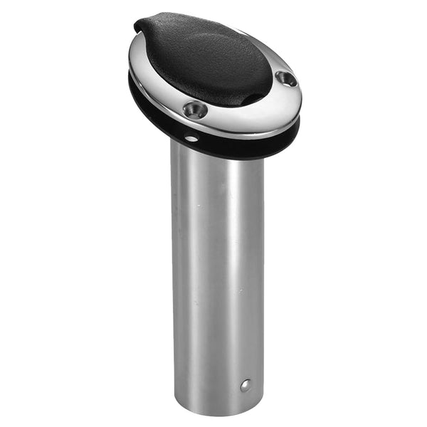 Attwood 15 Degree Open End Rod Holder Flush Mount in Stainless Steel-Black