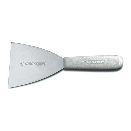 Dexter Russell 19833 - Griddle Scraper, High Carbon Steel, White Handle, 4"L