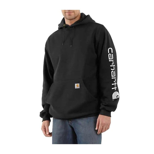 Carhartt Men's Loose Fit Midweight Logo Sleeve Graphic Hoodie