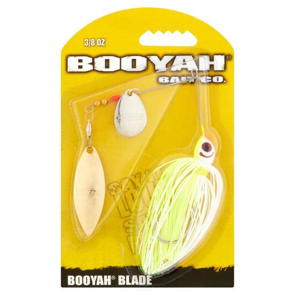 BOOYAH Tandem Blade Spinnerbait, White/Chartreuse - Holiday Gift