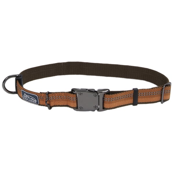 76484364310 K9 Explorer 0.62 In. Adjustable Collar, Camp Fire Orange - 10 - 14 In.