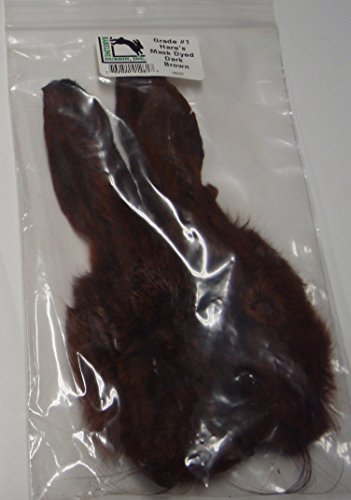 Hareline Grade 1 Hare's Mask Dyed Dark Brown