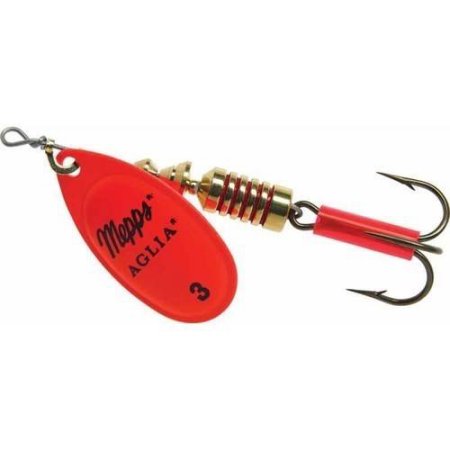 Aglia InLine Spinner 14 Oz, Plain Treble Hook, Hot Orange Blade