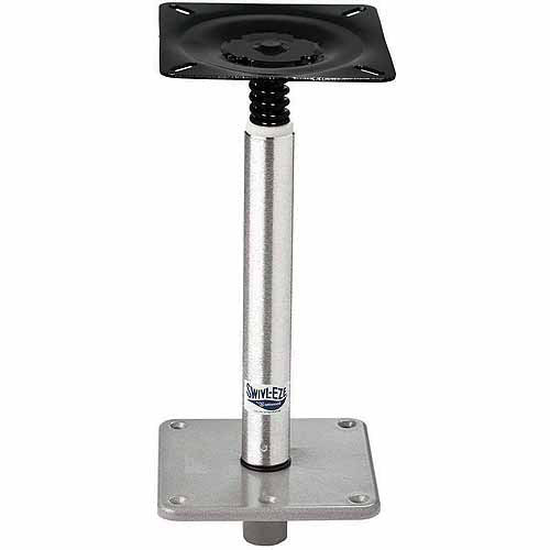Attwood Lock'n Pin 3/4 in. Pedestal Kit with 11 in. Post, Stainless Steel Base, Non-Threaded, Satin Finish