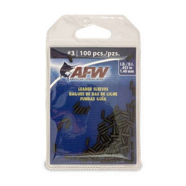 American Fishing Wire #3 Single Barrel Sleeves Black 100pc - J03B-B