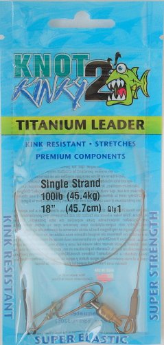 Aquateko K2K100181 100-Pound Knot 2 Kinky Pre-Tied Titanium Leader