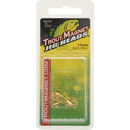 Leland's Trout Magnet Replacement Jig Heads - 5 Piece Pack, Yellow - Holiday Gift