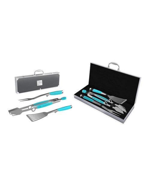 TOADFISH 1092 Ultimate Grill Set + Case - Tongs, Spatula & Fork