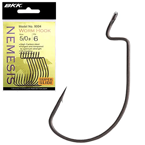 BKK Nemesis Extra Wide Gap Worm Hook - 1/0 - 8 Pack