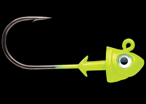 VMC Flat Shad Jig Heads, Metallic Chartreuse - Holiday Gift