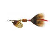 Aglia InLine Spinner, 18 Oz, Dressed Treble Hook, Brown Trout Blade  Brown Tail