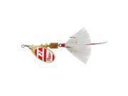 Mepps 1/6 Oz Silver Red White Aglia Lure