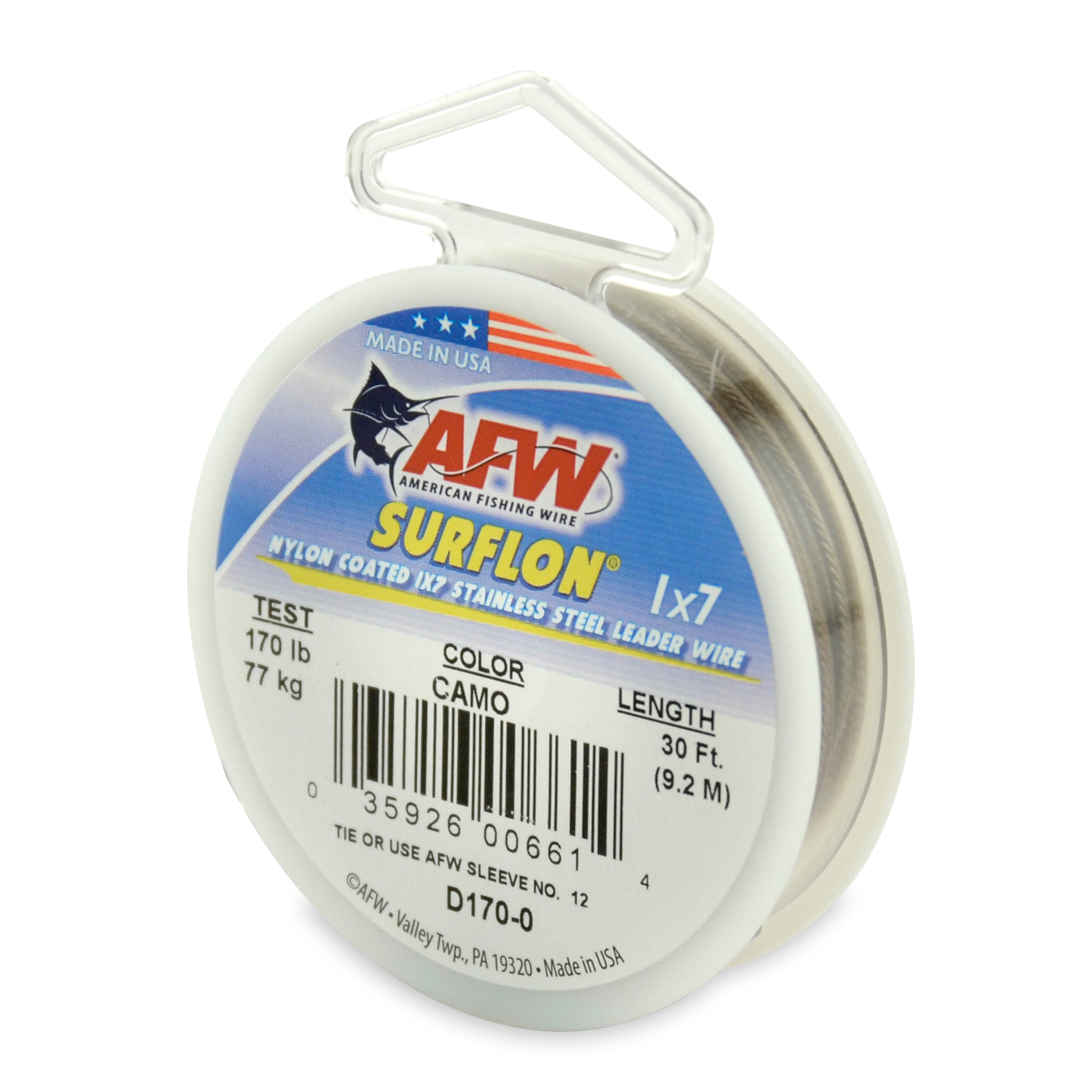 American Fishing Wire Surflon Nylon Coated 1X7 Stainless Steel Leader Wire