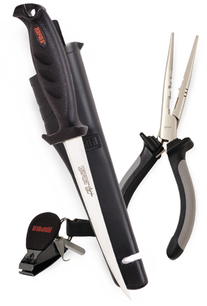 Rapala Combo Pack 6 1/2 Pliers / Falcon Fillet Knife / Clipper/ Sheath