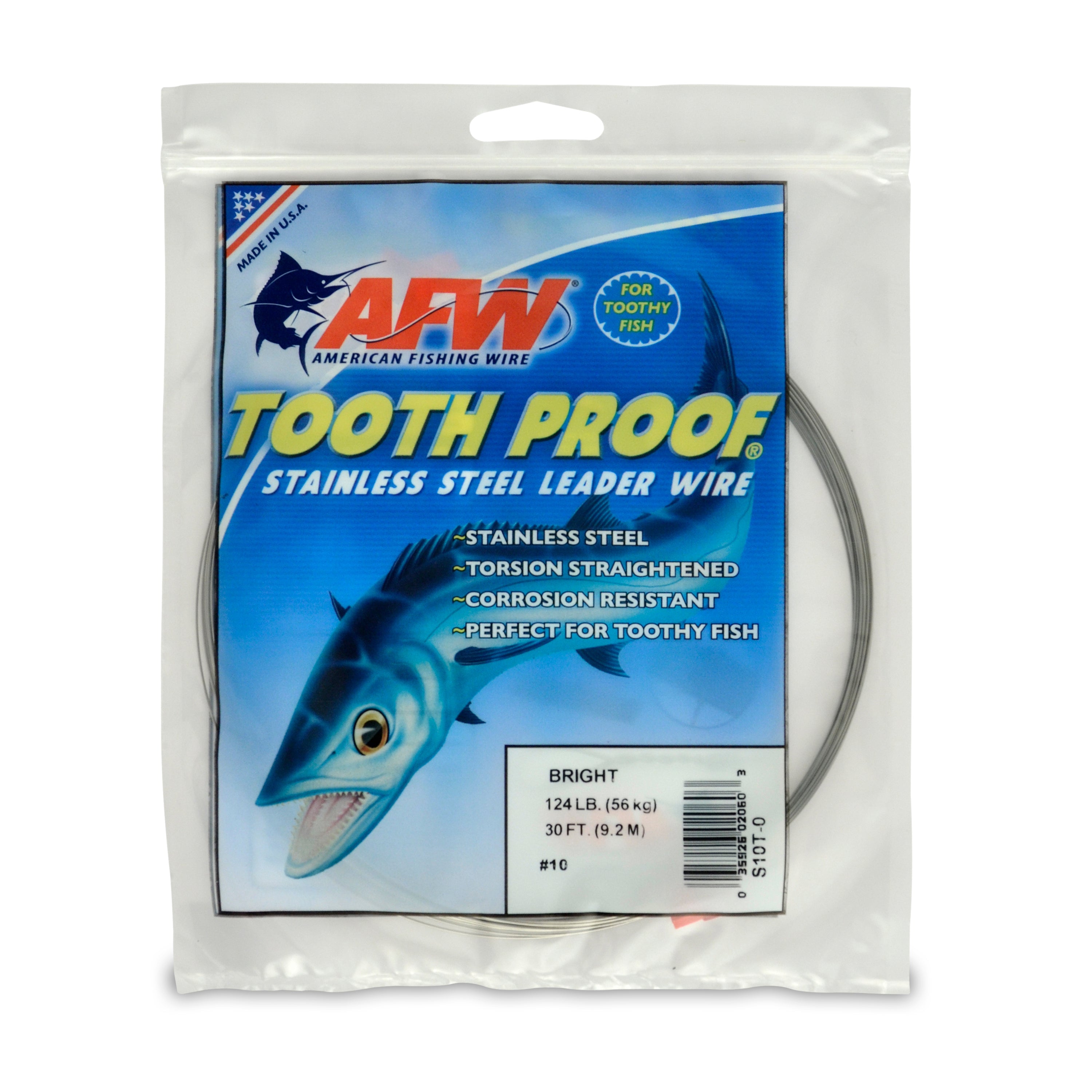 American Fishing Wire Tooth Proof Stainless Steel Single Strand Leader Wire